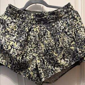 Layer 8 Black and Yellow Abstract Print Athletic Shorts